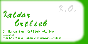kaldor ortlieb business card